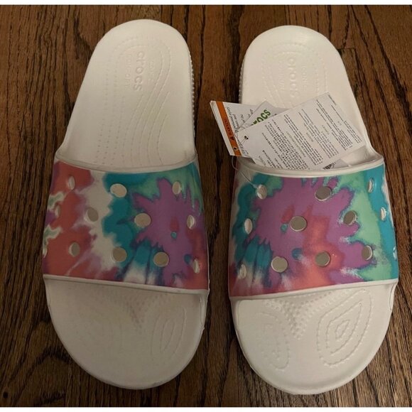 NEW Crocs | Classic Tiedye Graphic Slide Sz M8/W10‎ - Picture 3 of 4
